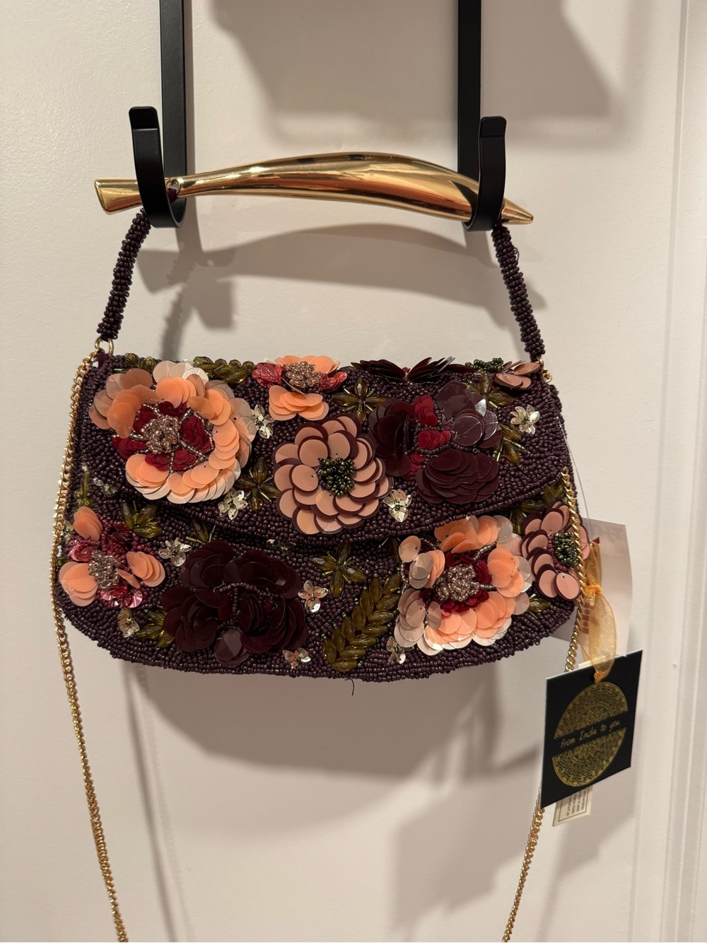Rare Fall Embellished Floral Beaded Bag